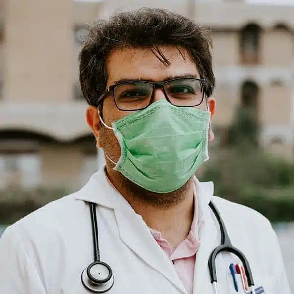 MBBS Student with green masks