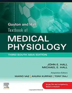 Medical physiology textbook cover, third South Asia edition, for MBBS counselling, with genetic and cellular illustrations, essential for medical students and professionals.