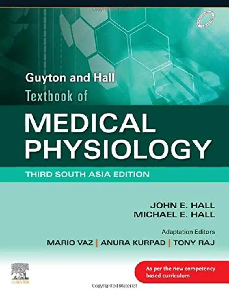 Medical physiology textbook cover, third South Asia edition, for MBBS counselling, with genetic and cellular illustrations, essential for medical students and professionals.