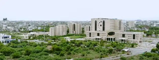 Modern medical college campus with MBBS counselling facilities and close-up of educational infrastructure in India.