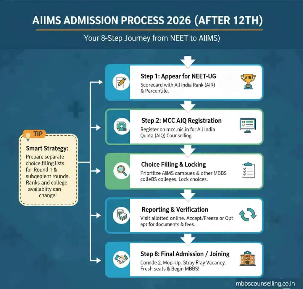 AIIMS admission 2026 flow chart